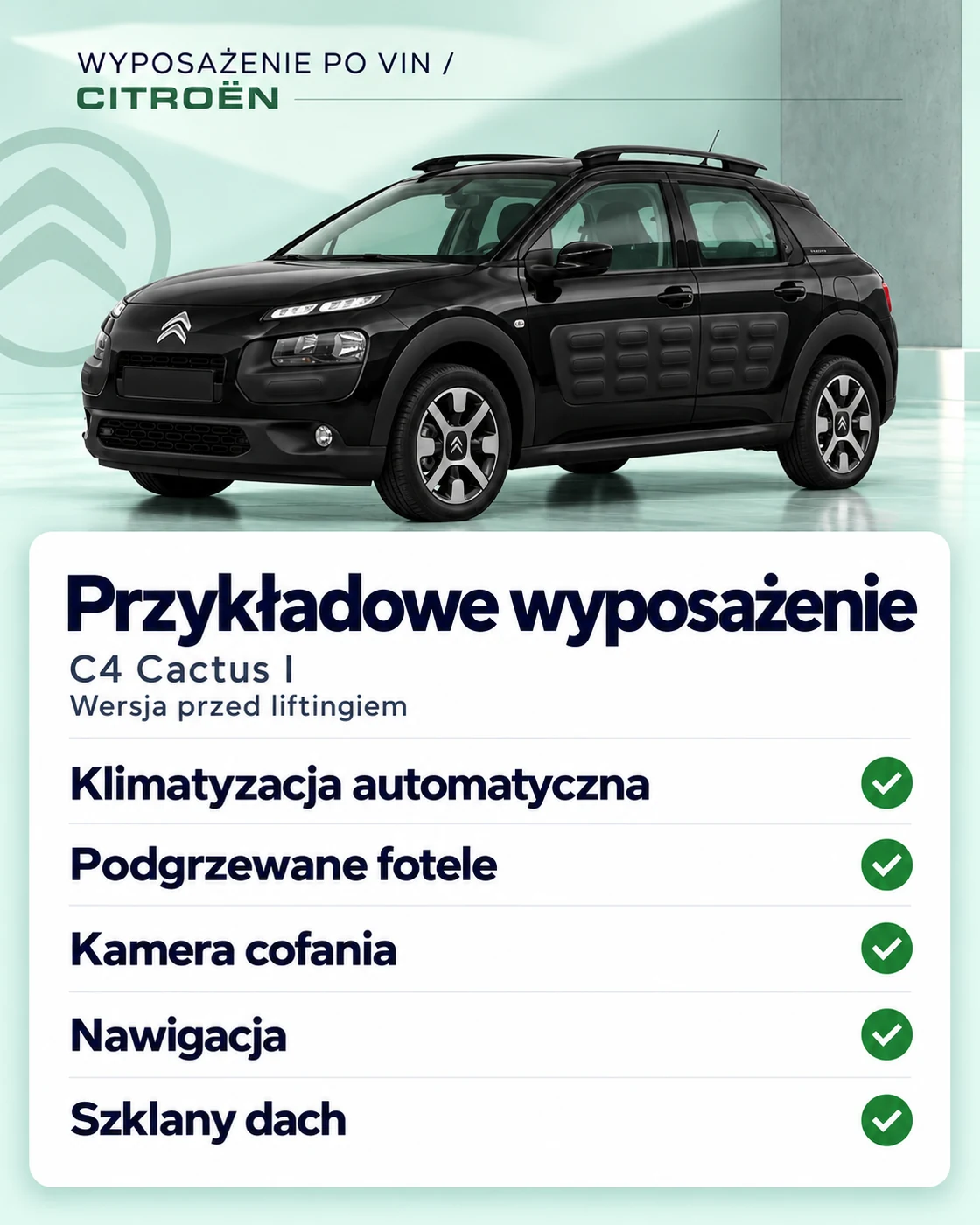 wyposażenie Citroën po VIN